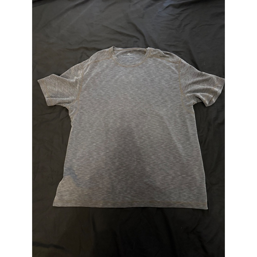 Tommy Bahama Mens XL Gray Space Dye Crew Neck Short Sleeve T-Shirt Heathered